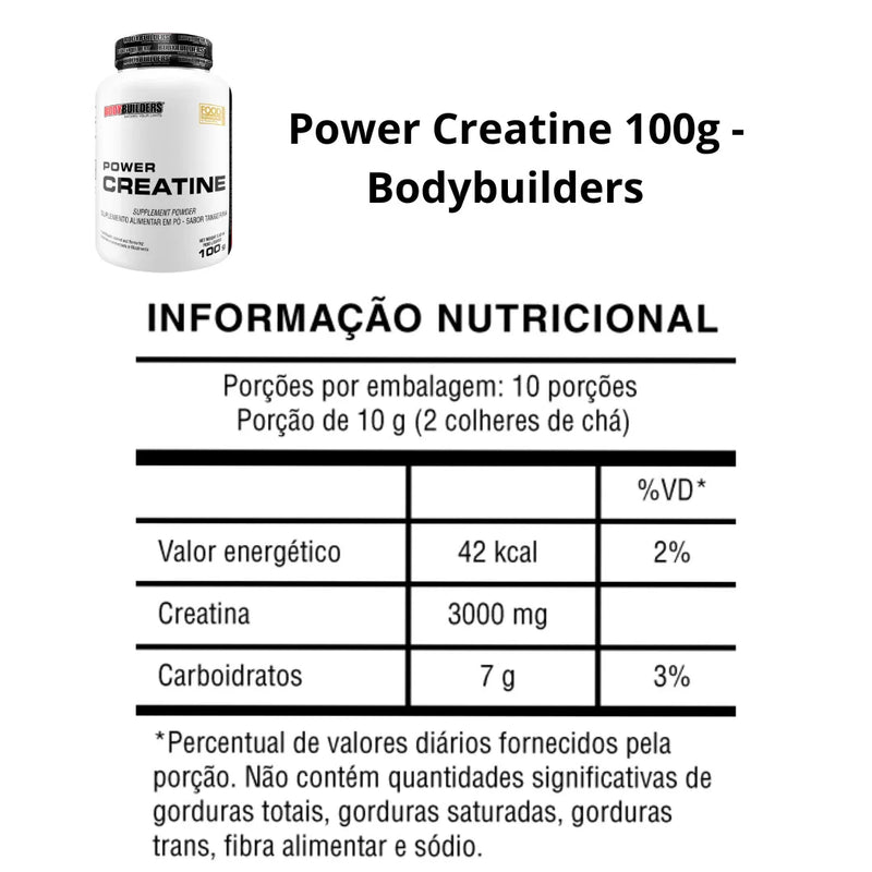 Kit 3x Whey Protein Concentrado 500g + Power Creatine 100G + BCAA 100G + Cocktail Shaker-Fisiculturistas